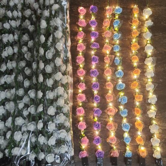 Романтический светящийся венок, светодиодный свет, розовые цветы, повязка для волос, головной убор, Свадебная вечеринка, вечеринка для девочек, светящаяся гирлянда для волос на день рождения