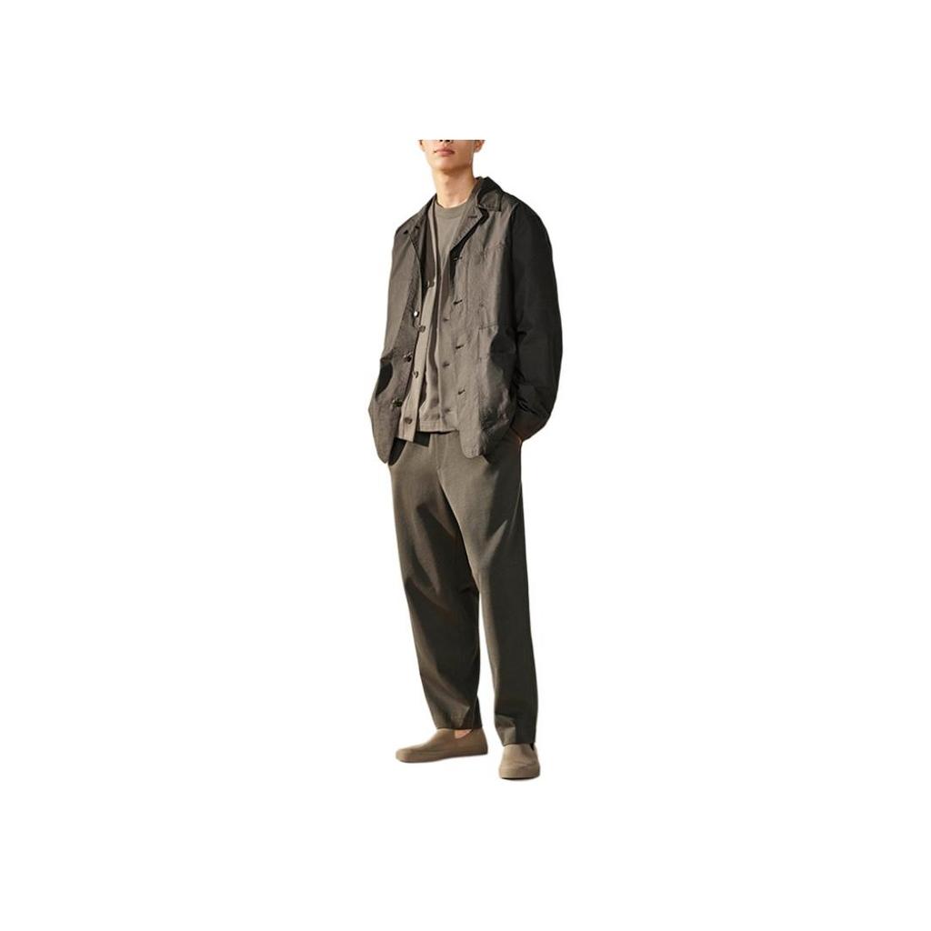 Uniqlo Свободная рубашка-куртка Мужские куртки Оливковый 447336-56
