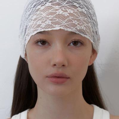 Eireve Двусторонняя кружевная бандана-повязка на голову (WHITE)