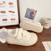 Cream Velcro Little White Shoes Female Ugly Cute Autumn New Niche Big Head Board Shoes Platform Bread Shoes