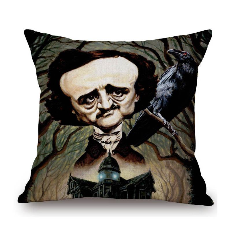 Lovely Cute Celebrity Sketch Art Classic Movie Scenic Poster Art Cotton Linen Sofa Decoration Throw Pillow Case Cushion Cover