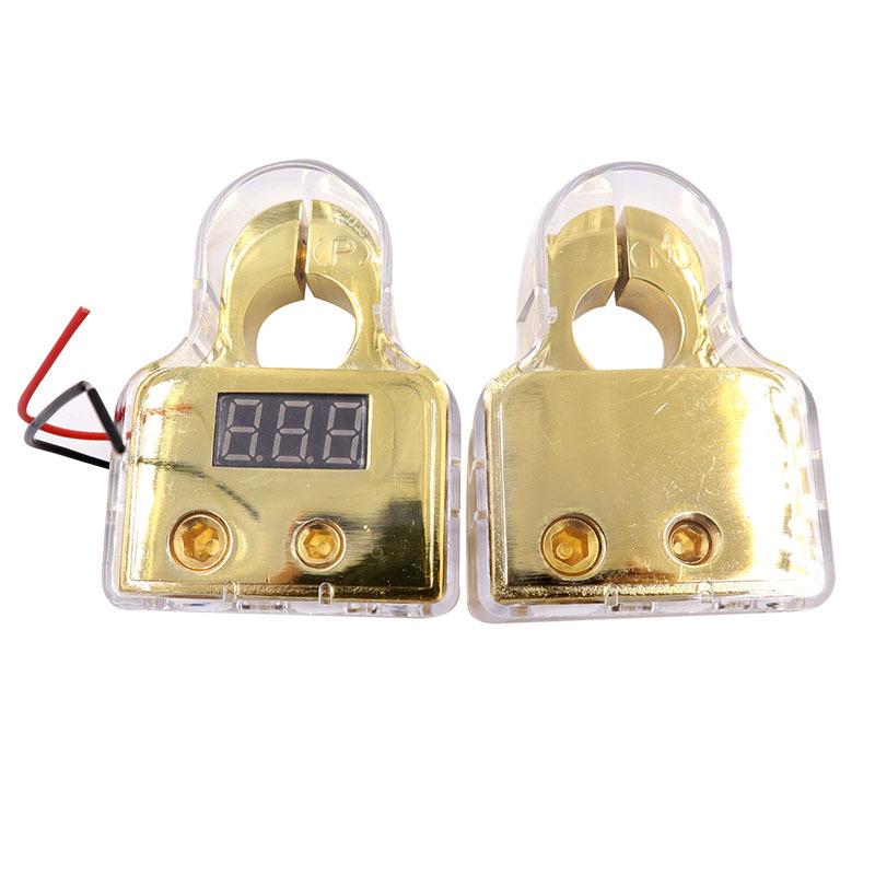 Зажим для клемм автомобильного аккумулятора с дисплеем для модификации аудиосистемы