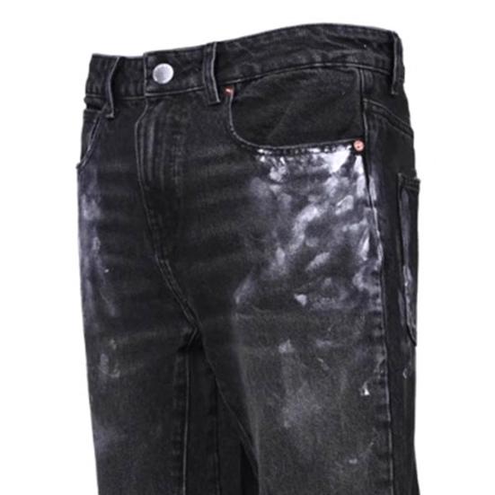 Men's Vintage Jeans Casual Straight Mid Waist Denim Pants Distressed Washed Trousers with Pockets for Streetwear Travel