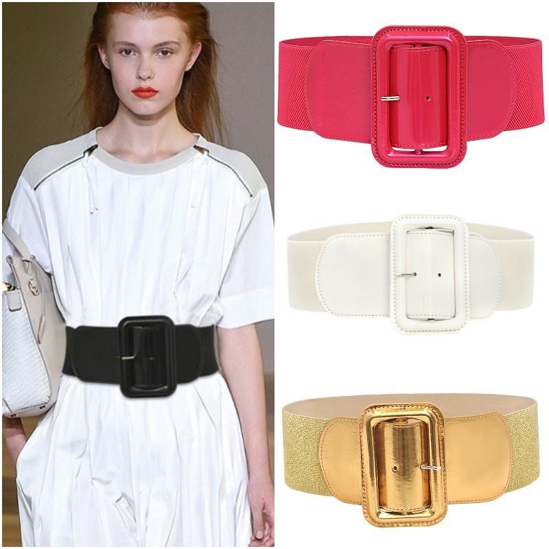 Stylish Red Elastic Waist Belt For Puffer Jackets And Coats With Chic Wide Design
