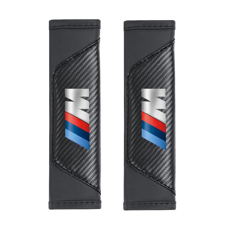2Pcs Car Leather Seat Belt Shoulder Cushion Protective Cover Auto Tissue Box For BMW X1 X2 X3 X5 X4 X6 X7 iX3 F20 F10 F07 E GFTR32