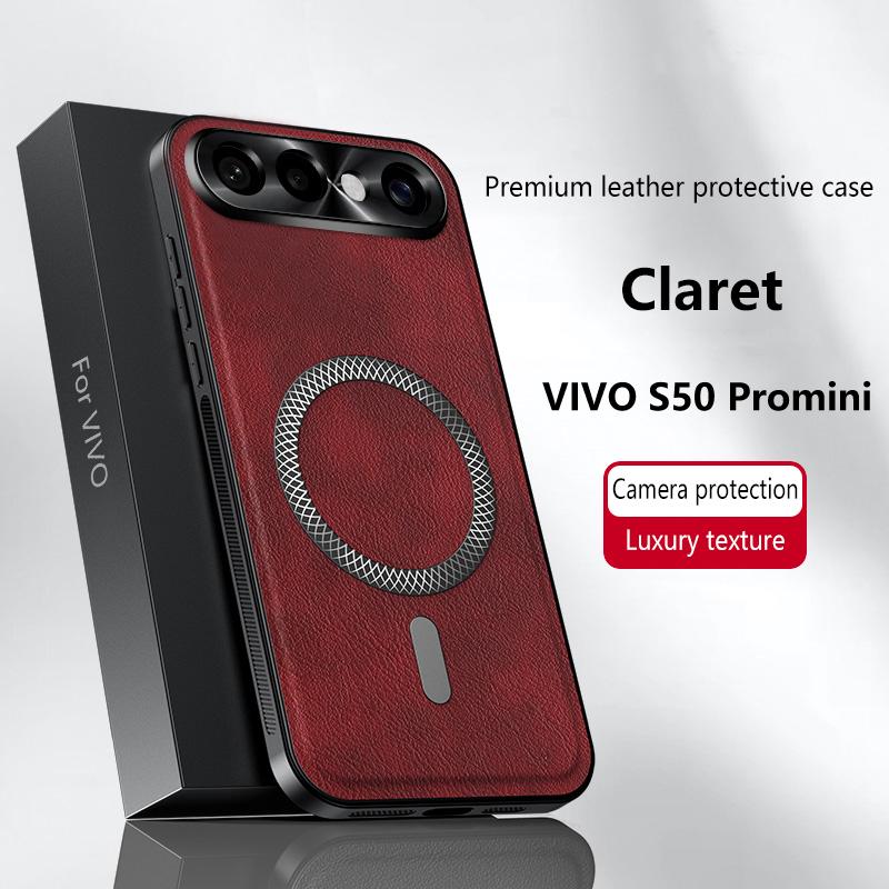 Для Vivo S50 Pro Mini X300 FE Чехол Магнитный Элегантный Кожаный Износостойкий Полностью Закрывающий Объектив Противоскользящая Кромка Рукоятки Защитная Крышка