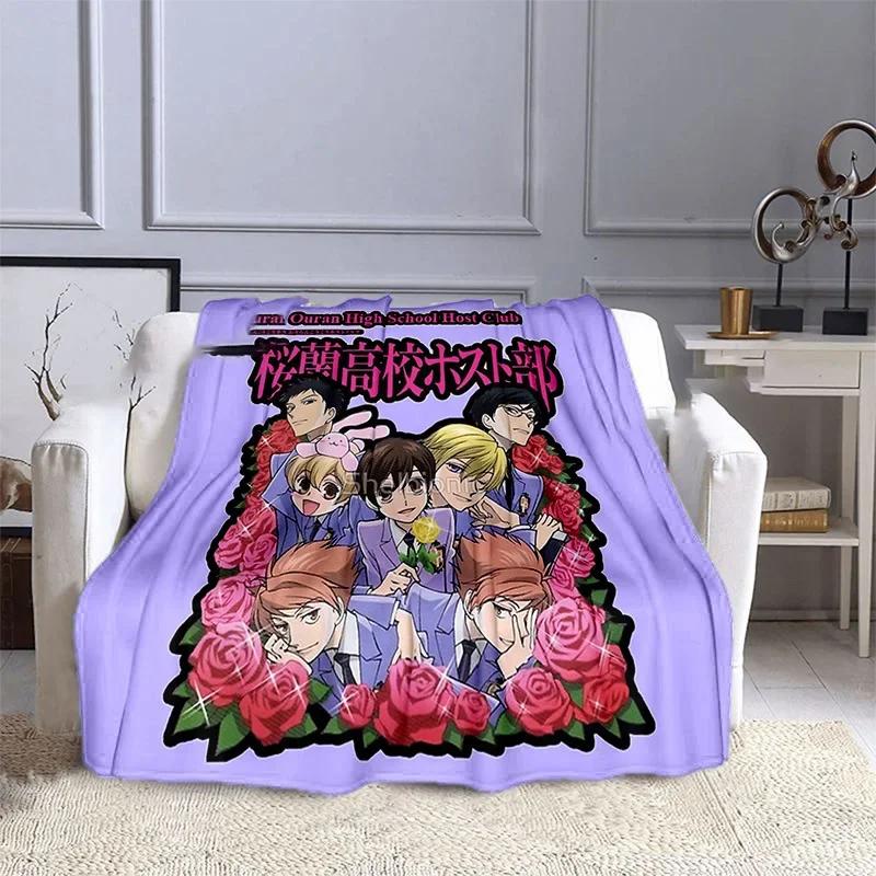 Ouran High School Host Club Anime Customized Blanket Plush Flannel Decoration Bed Home Throw Sofa Blanket Unisex Children Gifts