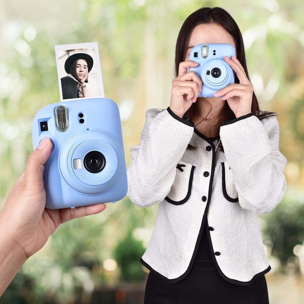 HIYQIN Чехол для Fujifilm Instax Mini 12, Силиконовый дорожный чехол, Ударопрочный, Защитная силиконовая оболочка (синий)