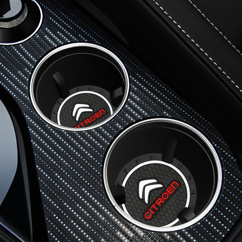 MGHK6 Car Coaster Water Cup Bottle Holder Anti-slip Pad Mat For Citroen C3 C5 AIRCROSS C5X C4 Cactus e-C4 X e-C3 Berlingo C-Elysee C1