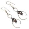 Smoky Quartz Gemstone Handmade Silver Jewelry Earrings 1.5''