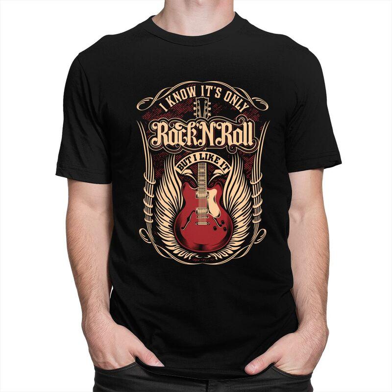 Мужские футболки на заказ Its Only Rock And Roll 100% Хлопок Футболки Хэви-метал Гитара Музыка Футболки с коротким рукавом Повседневная футболка