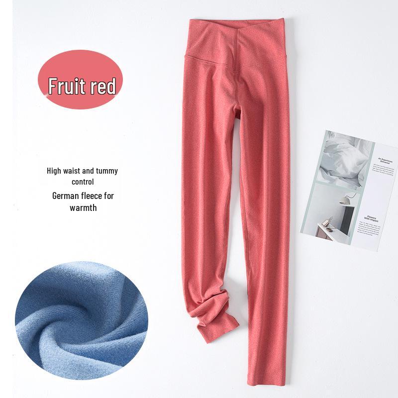Женские большие размеры с высокой талией, эластичные, контролирующие, на флисовой подкладке, осенне-зимние теплые бесшовные леггинсы
