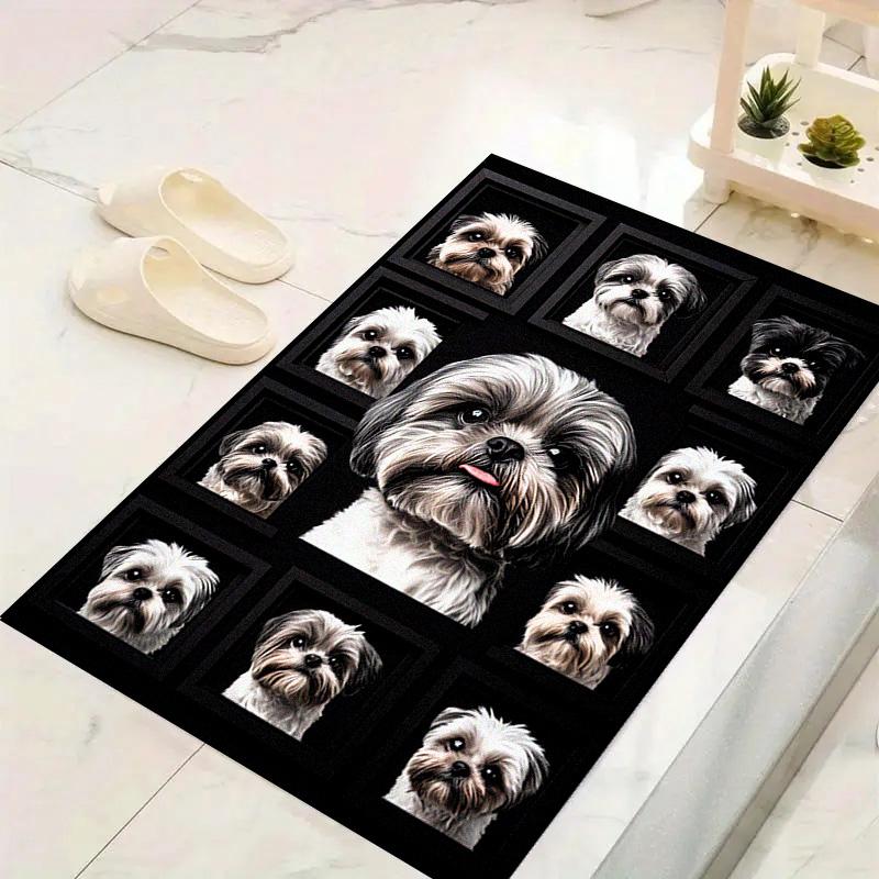 White Dogs Carpet Rug for Living Room Bedroom Home Sofa Decoration,Kids play Non-slip Floor Mat