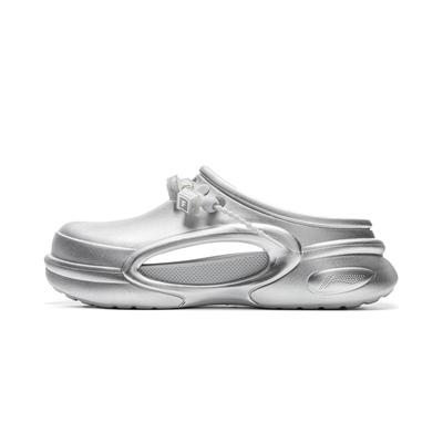 Li Ning League Of Legends X Мягкие Удобные Универсальные Противоскользящие Антибактериальные Шлепанцы с Закрытым Носком Мужские шлепанцы Серебристый AGAV001-6