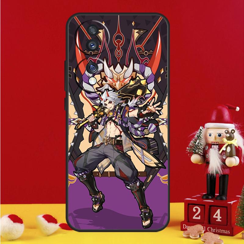 Чехол Genshin Impact Аратаки Итто для Honor Magic 5 6 7 8 Pro Honor 200 400 50 70 90 Lite X8b X8c X9a X9b X9c Win RT Чехол