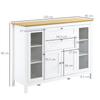 Buffet Salon Storage Cabinet With Double Door Cupboard Two Glass Door Cabinets Two Drawers And Adjustable Shelf Modern Style Dining Room And Kitchen