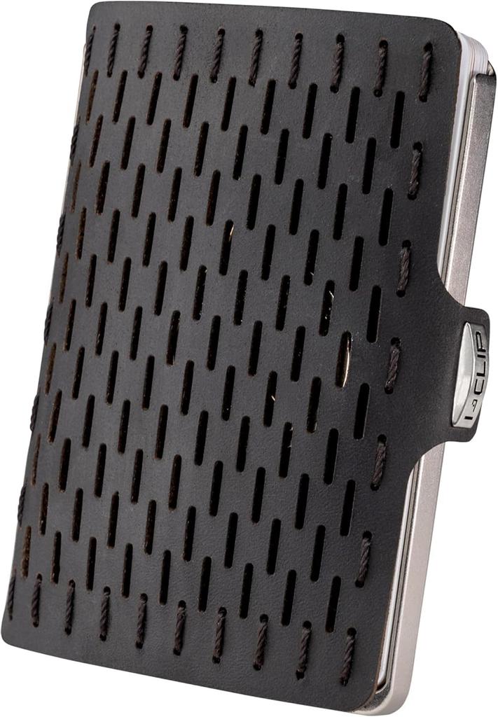 Stainless Steel Wallet with Coin Pocket Leather Wallet Credit Card Case with Money Clip High Quality Wallet Slim Wallet Satin Finished Silver Frame