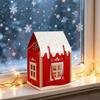 Christmas Cottage Gift Box 3D Pop Up House Boxes Festive Paper Craft with Snowflake Designs