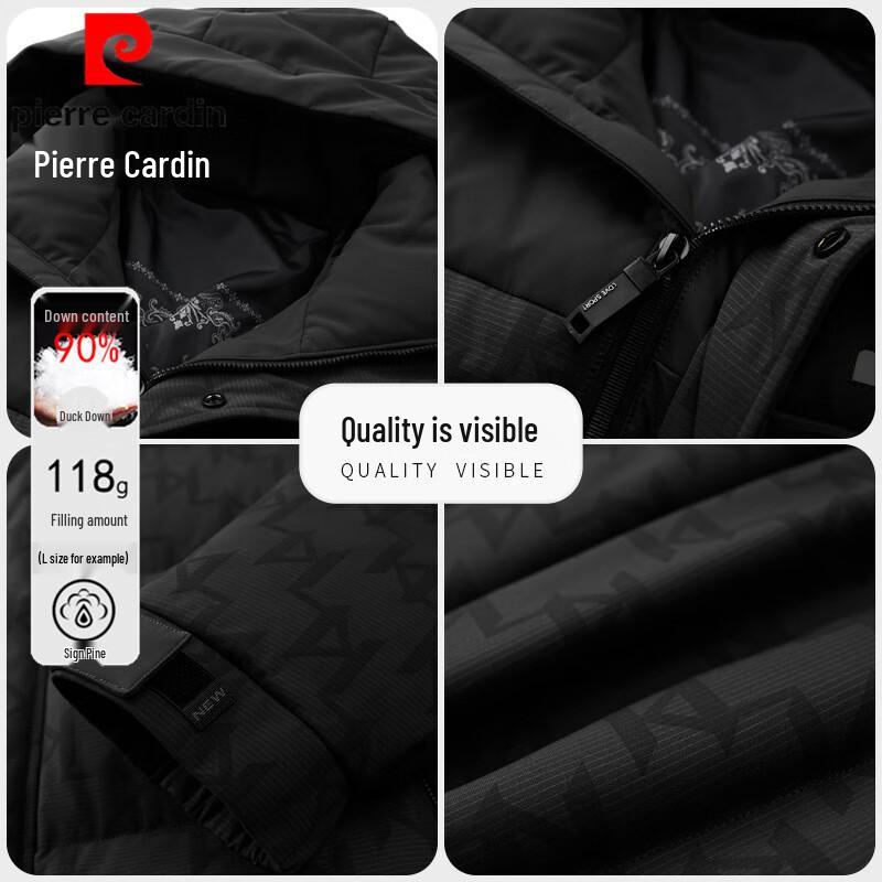 Pierre Cardin Мужская зимняя куртка с капюшоном, 90% утиный пух