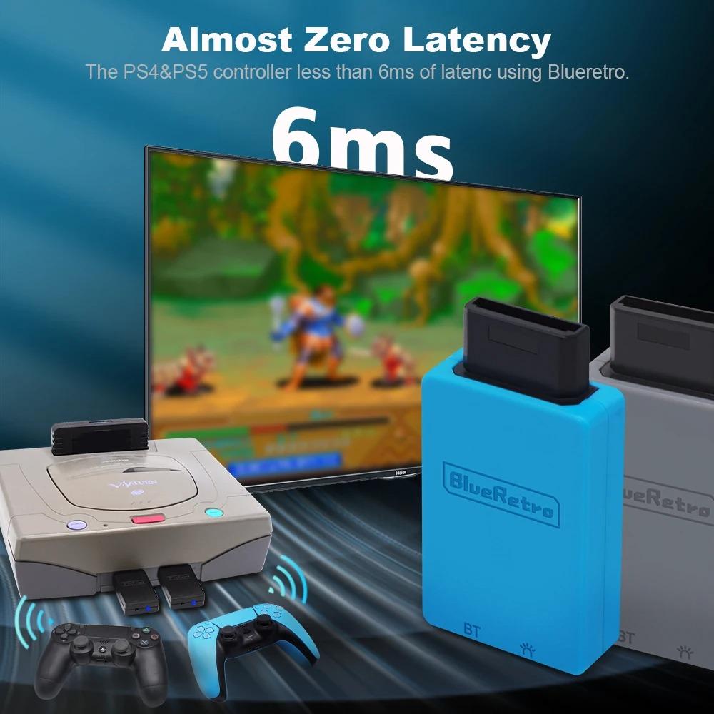 Беспроводной адаптер контроллера Blueretro для консоли Saturn к контроллерам PS4 PS5 M30 Switch Joycon Xbox One S