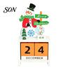 Rustic Holiday Ornament Christmas Countdown Blocks, Days Until Wooden Desk Ornament, Cute Winter Home Accents Santa Snowman Reindeer Advent