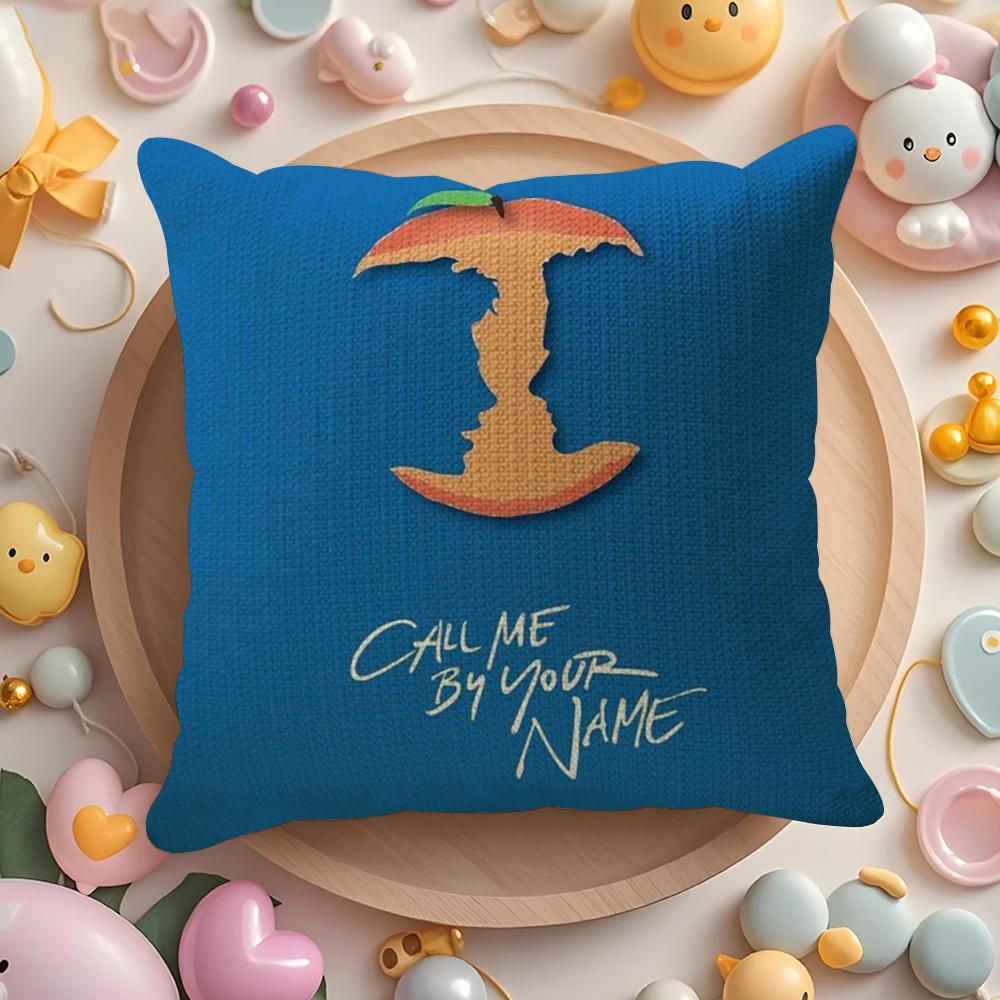 C-Call Me By Your Name Cushion Cover Summer Coolness Linen Fabric Double-Sided Printing Pillow Case Sofa Home Decor Gift