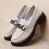 Women's New 2025 Spring Loafers Casual Shoes Leather Shoes Ultra-light Soft-soled Women's Shoes Fashion Single Shoes Polyurethane Sole