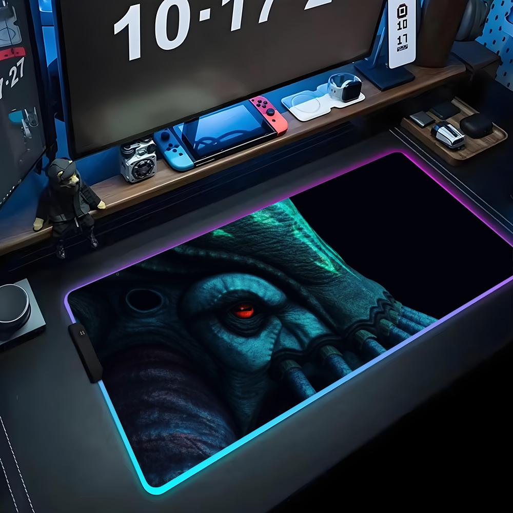 Subnautica Коврик для мыши RGB Игровой коврик для мыши Большой светодиодный коврик Настольный коврик для ПК Светящийся коврик для мыши Большие коврики для клавиатуры Настольный ковер с подсветкой