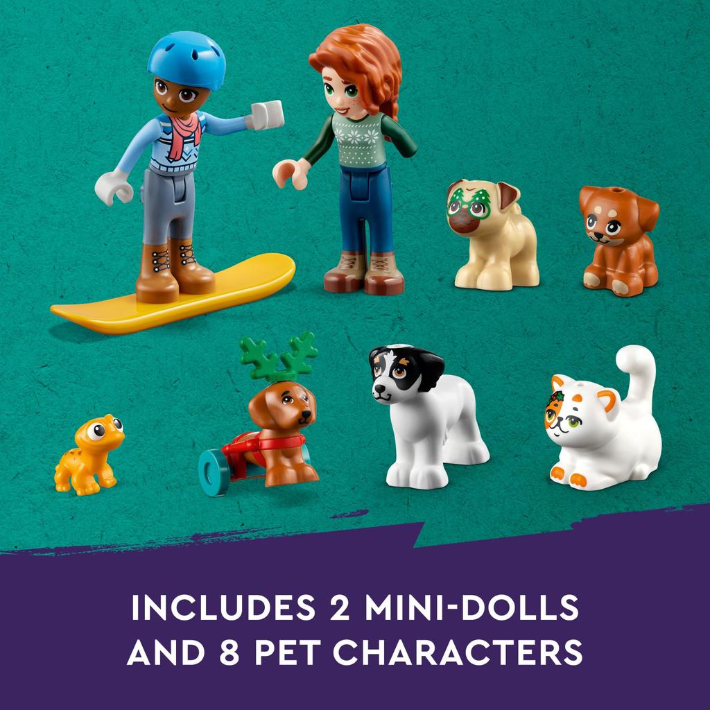 LEGO Адвент-календарь Friends 2023 41758 Игровой набор с обратным отсчетом до рождественских праздников и 24 коллекционными ежедневными сюрпризами, в том числе 2 мини-куколки и 8 питомцев