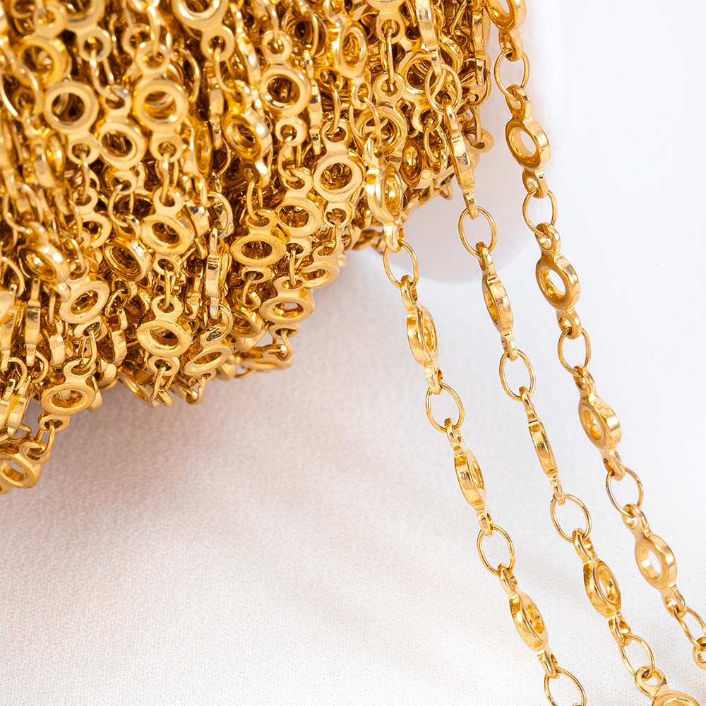 1Meter Fahsion Necklace Chain Stainless Steel 8 Shape Cross Double Loop Link Chain DIY Handmade Bracelet Material Jewelry Making