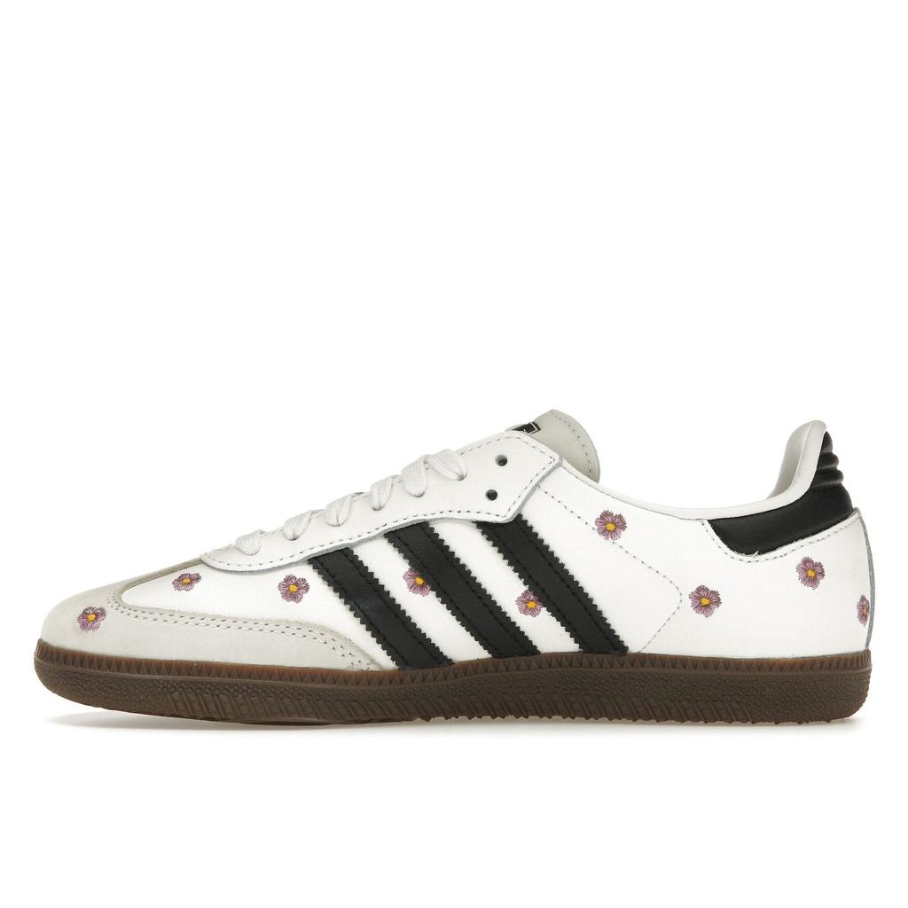 Adidas Samba OG белые цветочные вышитые женские кроссовки IF4398