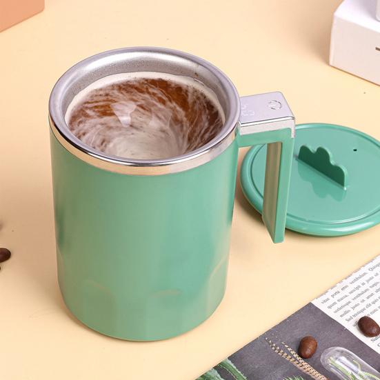 Кружка для кофе с функцией самопомешивания, светодиодный дисплей, температура, 350 мл, перезаряжаемая чашка для смешивания молока