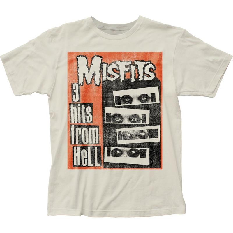 The Misfits 3 Hits From Hell Unisex T-shirt Music Classic Concert Band New Natural Graphic Tee