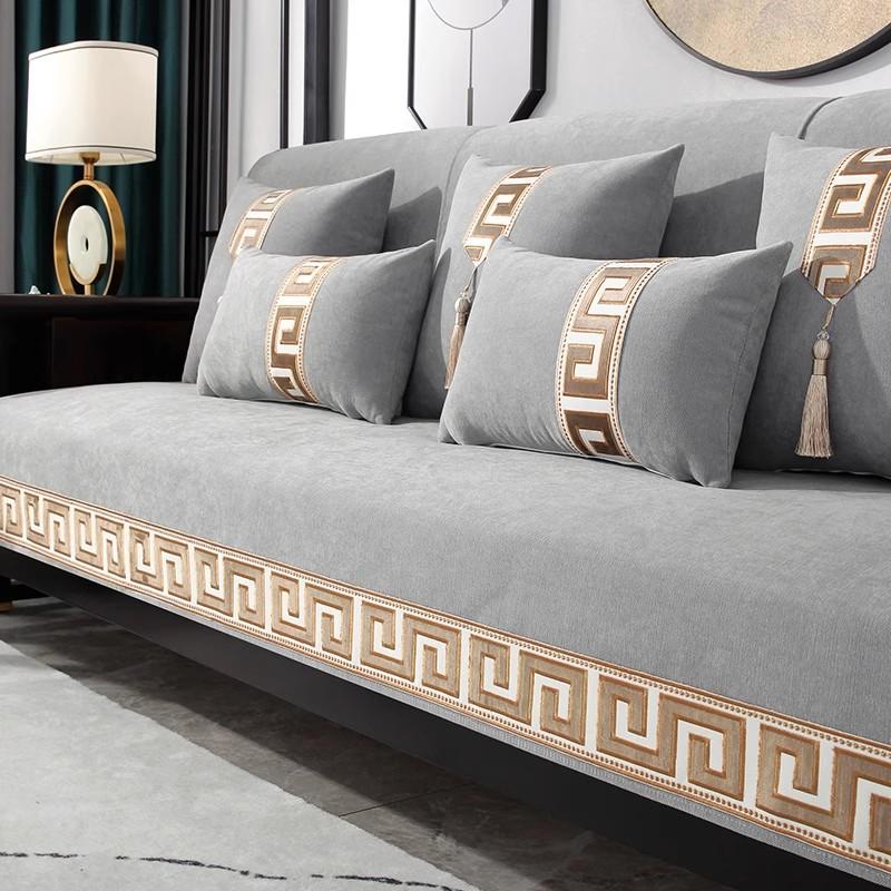 Ретро Шенье Софа Мат Прочный Вышитый Подушка для Сиденья Дивана Предотвращает Царапание Кошками Домашнее Украшение Противоскользящий и Пылезащитный Чехол для Дивана Полотенце