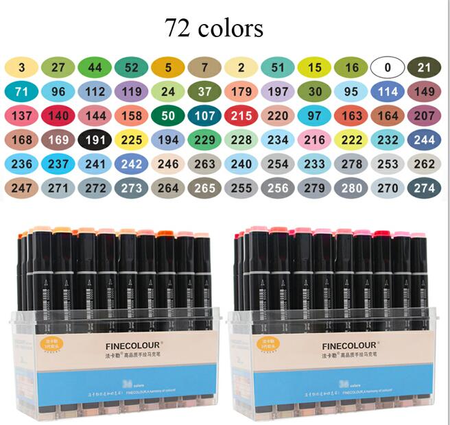 Finecolour EF102 Двусторонний Мягкий Кистевой Профессиональный Маркер-Ручка для Эскизов Рисования Искусства