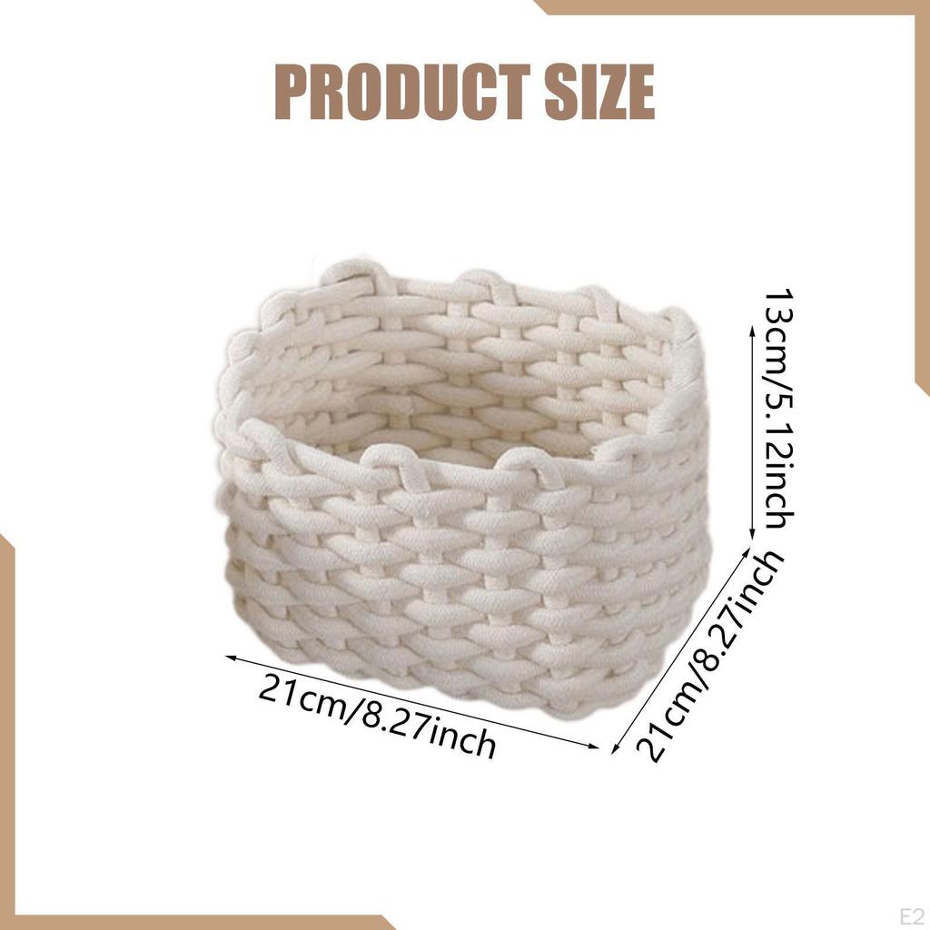 Macrame Woven Decorative Basket Minimalist Heavy Duty Storage for Nursery Closet Decor