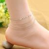 Women's 4 Layers Rhinestone Beads Sandal Beach Anklet Ankle Chain Foot Jewelry