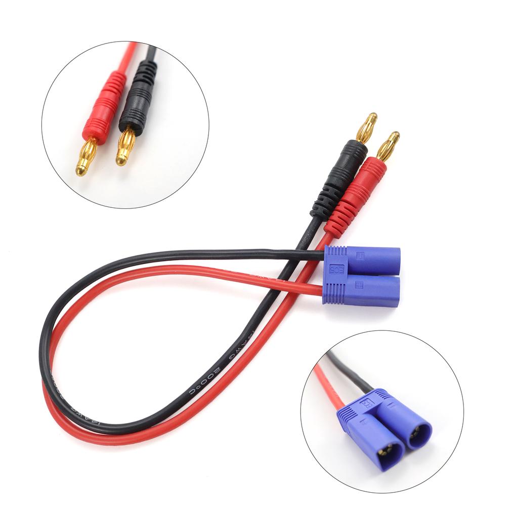 Зарядный кабель Tamiya/Mini Tamiya/EC5 на 4,0 мм Banana 30 см 14AWG Силиконовый для RC Lipo