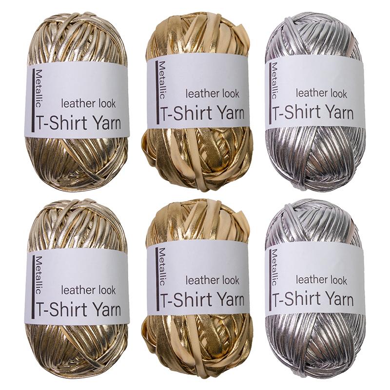 100g/Roll Shiny T-Shirt Yarn DIY Bag Shoes Metallic Cloth Fabric Yarn Knitting Crocheting