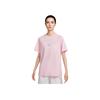 Nike Спортивная одежда Свободный крой Круглый вырез Хлопок Удобная Повседневная Дышащая Футболка Женская Футболка Розовая HM4625663