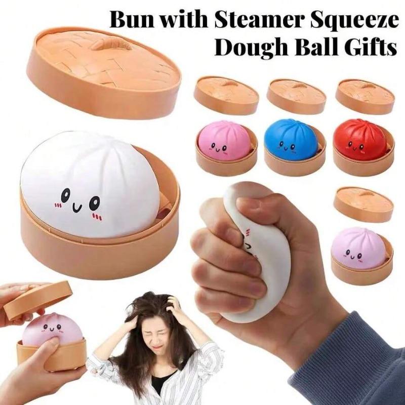 Realistic Stress Relief Squeeze Toy, Soft Squishy Steamed BunDumpling Toy, Funny Gag Gift, Decoration, Stress Relief