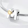 Original A-Z Alphabet Charms Bead 925 Silver 26 Letters CZ Zircon Heart Love Charm Fit Bracelet Bangle Jewelry Making