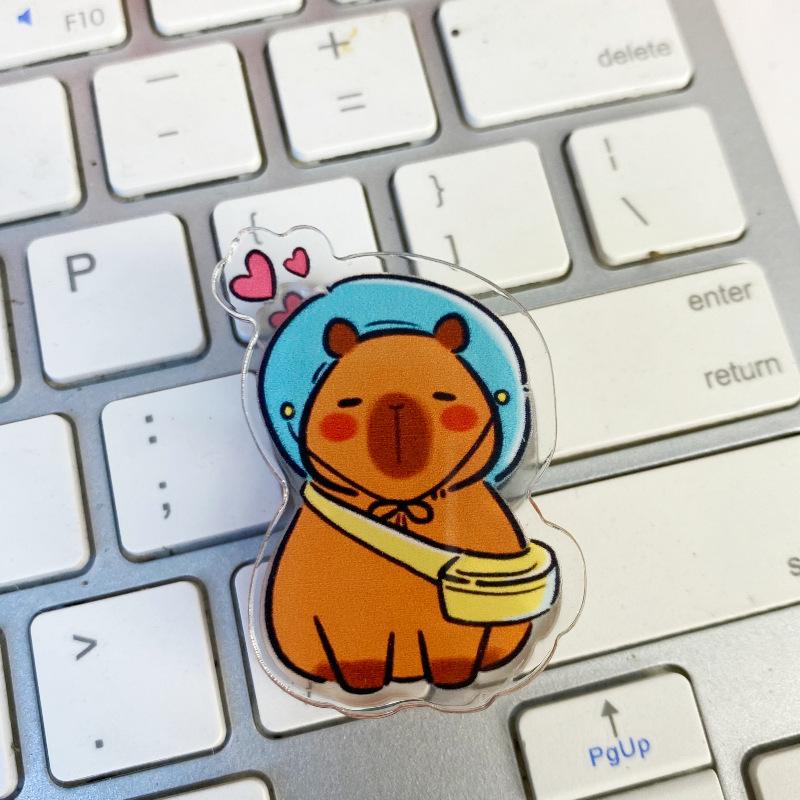 Kawaii Capybara Spring Clips Cartoon Capybara Thick Plastic Spring Clips Office Useful Clips Student Stationery