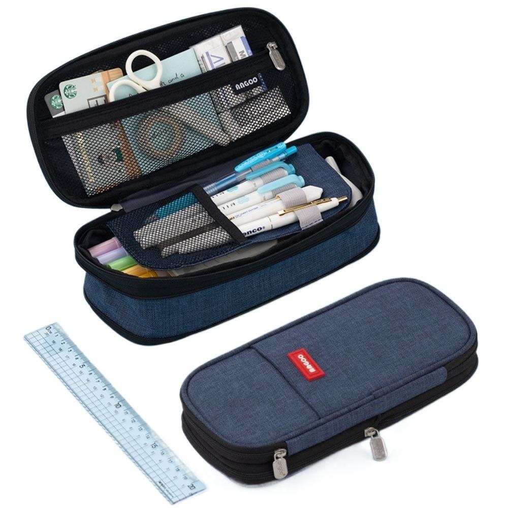 Многофункциональная сумка для канцелярских принадлежностей Двухслойный органайзер для канцелярских принадлежностей Модный пенал Подарок