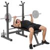 Adjustable Weight Bench Foldable Bench With Barbell Rack Grey