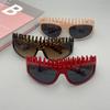 Comb Shaped Glasses Hair Band Leopard Print Summer Sunglasses  Female Hair Accessories
