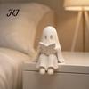 Cute Halloween Desk Decor Ghost Reading Book Decoration, 3D Printed Shelf Sitter Statue, Fun Photography Prop Spooky Sitting Figurine for Bookshelf,