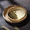 Маленький креативный домашний мини-круглый совок для мусора, плетеный из бамбука, поднос для конфет и закусок