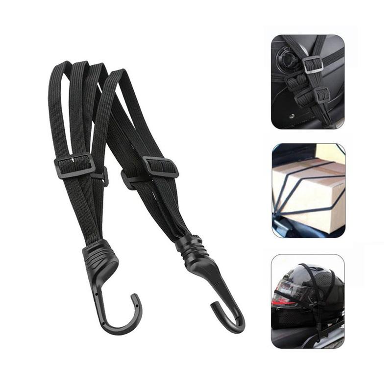 Motorcycle Stretchable 60cm/90cm Elastic Rope with Hook Back Seat Adjustment Helmet Fixed Protection Strap Motorbike Accessories