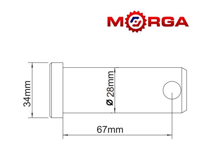 Yoke mounting pin 80453072 ZTS, Ursus C-385 hardened MORGA